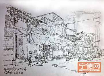 老街入画卷 《百城搜珍图》创作组来宁写生活动纪实